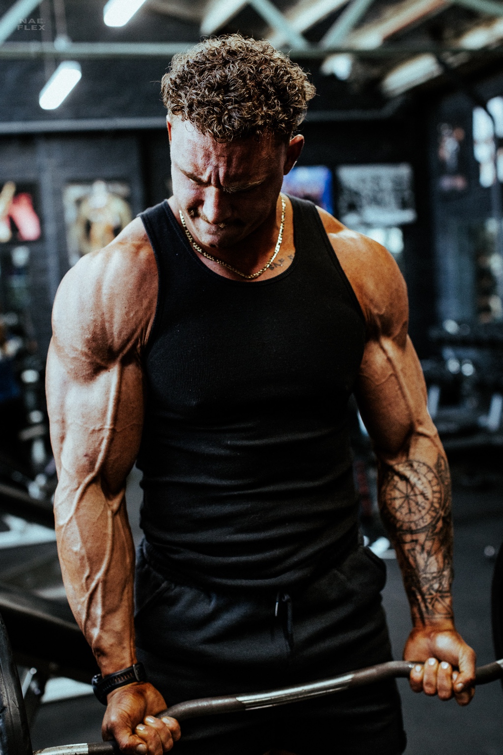 Tye Saus training in the gym